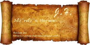Jónás Herman névjegykártya