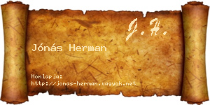 Jónás Herman névjegykártya